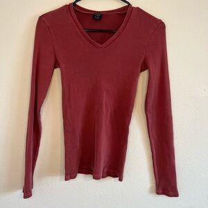 Gap Women’s Pink Ribbed Long Sleeve Top Size Medium